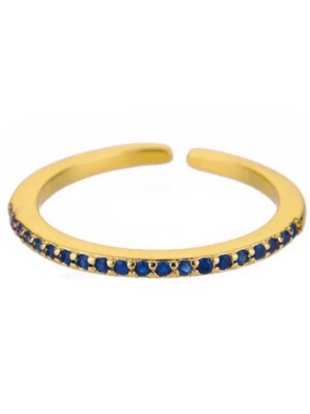Gold PVD Coated Blue Pave Open Band Ring